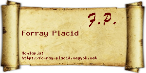 Forray Placid névjegykártya